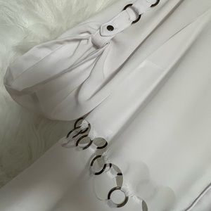 White 2B bebe Grommet Blouse